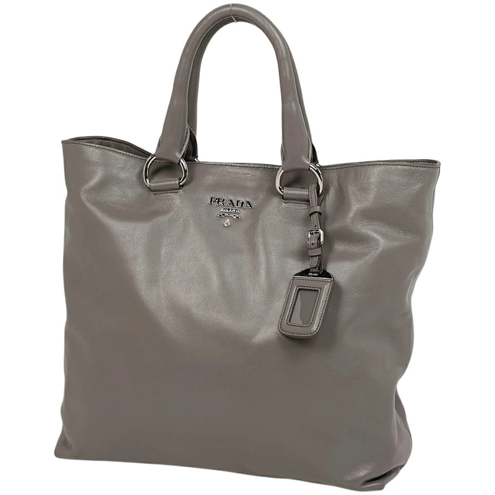 Prada Gray Vitello Daino leather tote bag